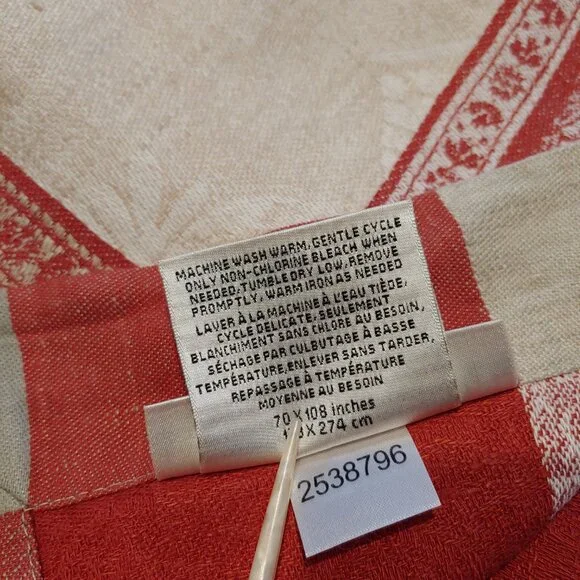 Williams Sonoma Jacquard Cotton Linen Blend Tablecloth 67x103 RUSSIA - Picture 4 of 10